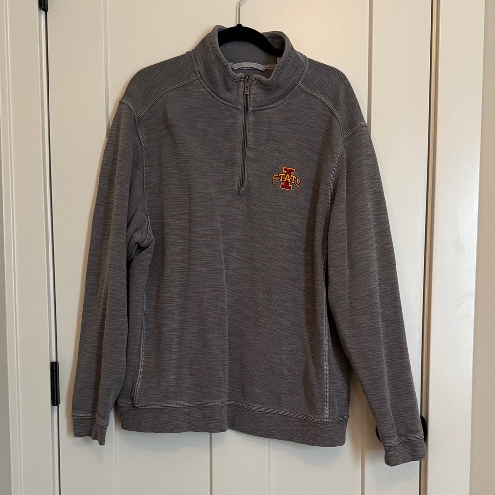 Tommy Bahama Gray Quarter-Zip Men's Iowa State pullover XL